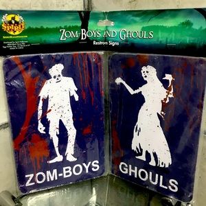 Zom-boys and Ghouls Restroom Signs